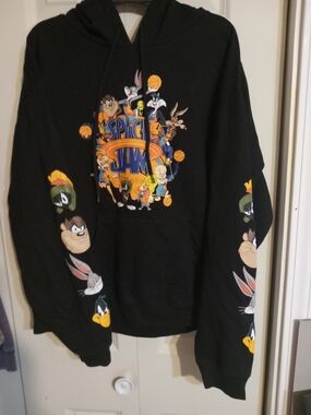 Space Jam Graphic Black Hoodie - Men